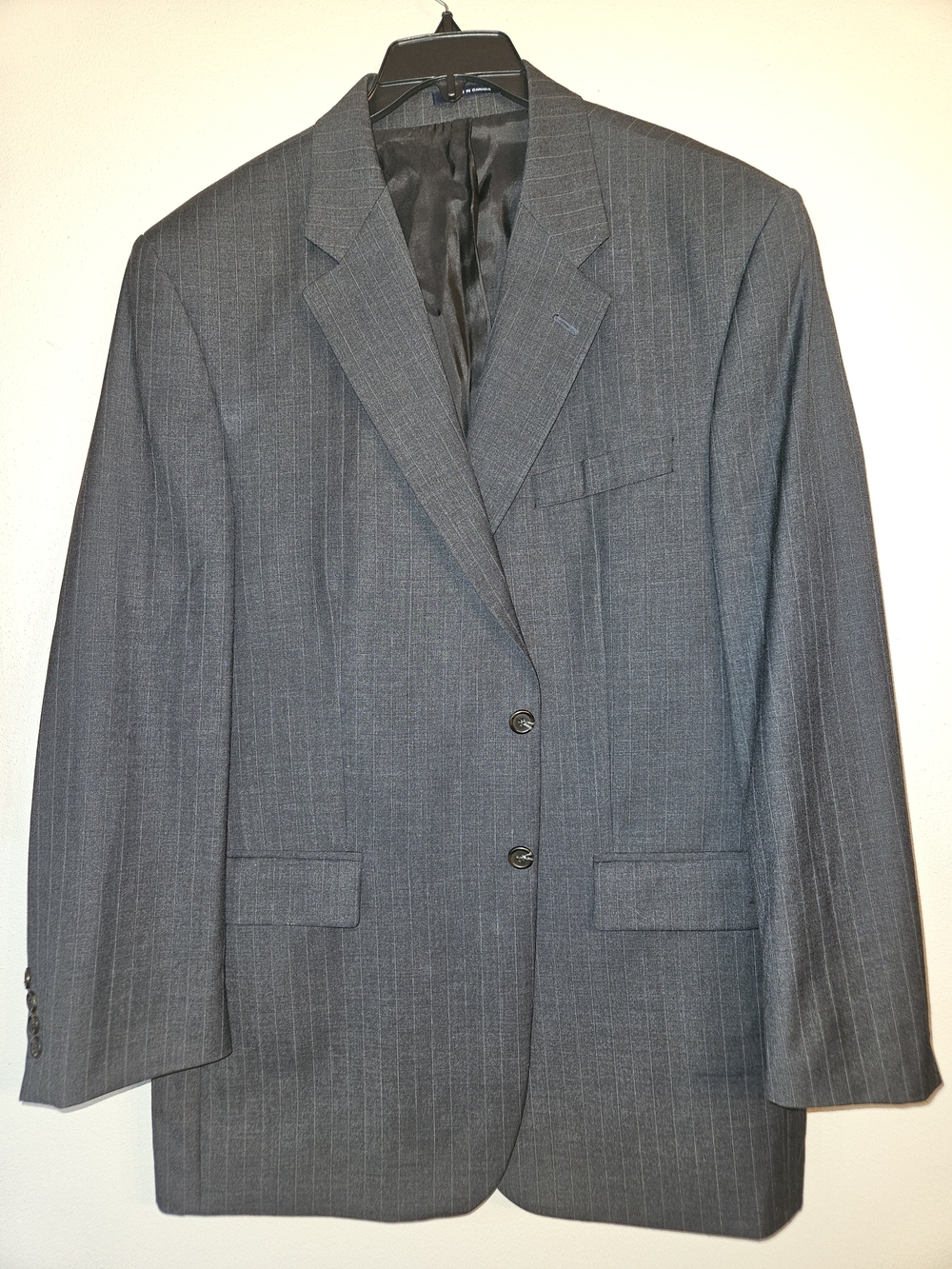 Lauren Ralph Lauren Wool Charcoal Gray Pinstripe Two-Button Blazer